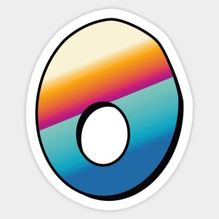 Number 0, Zero - beach colors Sticker